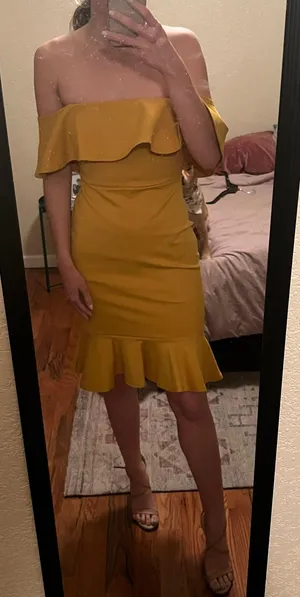 Lulus Yellow Cocktail Dress thumbnail 3