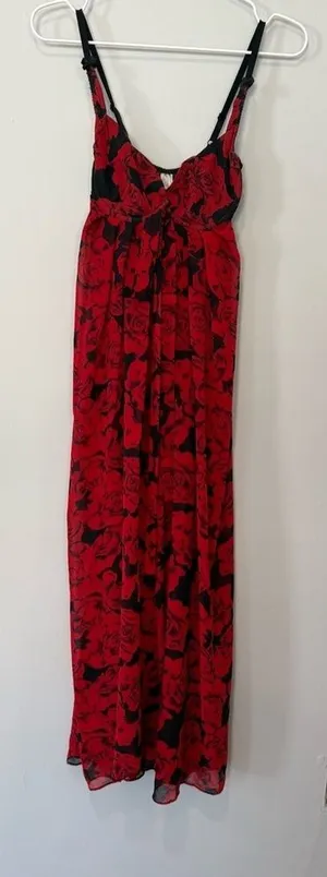 Victoria's Secret Black & Red Vintage with Floral Pattern Dress Size XS 2148 thumbnail 1