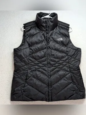 The North Face Aconcagua 550 Goose Down Puffer Vest Women’s Sz Lg Black Full Zip thumbnail 4