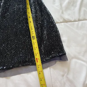 Free‎ People Mini Skirt Womens 6 Bodycon Wild Child Slate Blue Sequin Mesh thumbnail 3