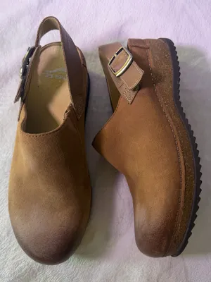 Dansko Chestnut Brown Leather Slingback Clogs thumbnail 6