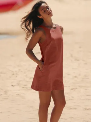 Backless Mini Dress in Rust Red — Women Size XS thumbnail 3