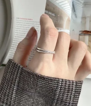 Grogeous Micro Pave Cross Ring Silver thumbnail 3