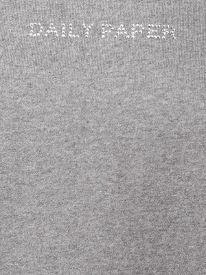 Daily Paper Horhine Rhinestone Logo Cotton Oversized Gray Hoodie XS thumbnail 4