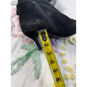 Venus USA Black Suede Ankle Boots‎ Pointed Toe Kitten Heel Leather Z4615-BK 8M thumbnail 8