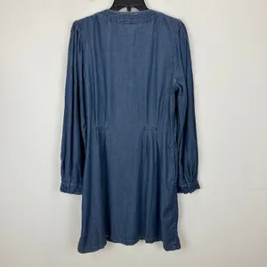 Madewell Denim Button Front Mini Dress Annandale Wash Blue Rigid US 10 NWT thumbnail 13
