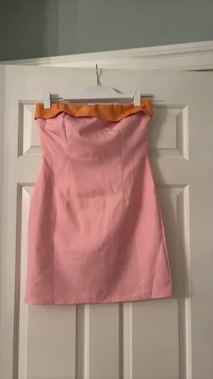 Princess Polly Mini Dress Pink Strapless HOCO orange rim thumbnail 2