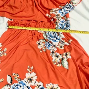 Floral Off Shoulder‎ Long Maxi Floral Sundress L/XL Boho Chic Beach Milkmaid thumbnail 3