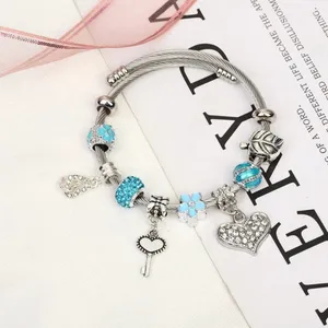 Love Heart Key Charm Bracelet for Women thumbnail 3