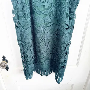 Lovers & Friends x Revolve Caspian Shift Dress Hunter Green Lace Racerback XS thumbnail 7
