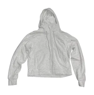 YOGALICIOUS Full Zip up Gray Cropped Hoodie SZ S Athletic Loungewear Comfy thumbnail 1