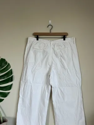 Madewell White Baggy Straight Wide Leg Jeans thumbnail 8