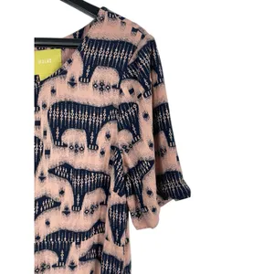 Anthropologie Mauve Short Sleeve Pull Over Pink Zola Bear Print Shift Dress 4 thumbnail 5