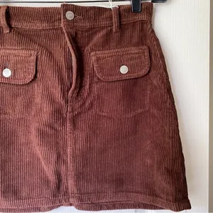Reformation Skirt Elia Patch Pocket Corduroy Mini‎ High-Waisted Cafe 26 NWT thumbnail 3