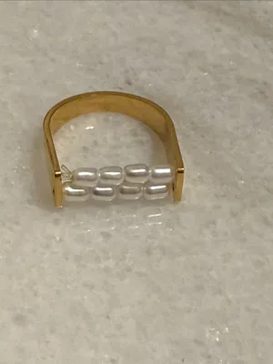 Plunder Romane Gold Pearl Accent Women’s Ring New thumbnail 5