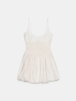 ZARA Gingham Balloon Mini Dress thumbnail 4