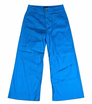 maeve colette pants 27 cropped wide leg pants Blue Linen Blend Patch Pockets thumbnail 1