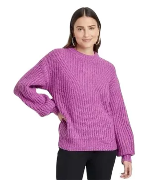 A New Days Size Medium Purple Crewneck Pullover Sweater thumbnail 1