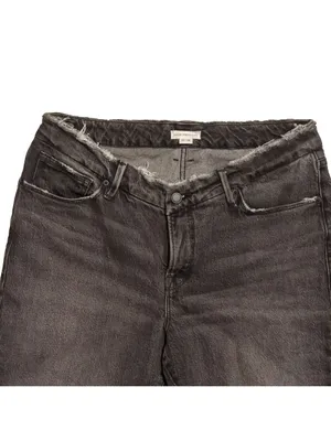 Good American Black Distressed Raw Hem Jeans Size 14/32 thumbnail 3