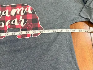 Auden Plaid Sleep Top L & Gildan Mama Bear Long Sleeve Shirt Bundle 2pc thumbnail 7