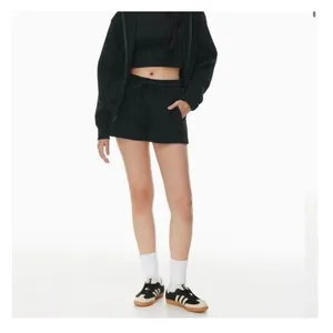 Aritzia TNA Sweatfleece Cozy Fleece Perfect Fit Shorts Size XS Black Loungewear thumbnail 8