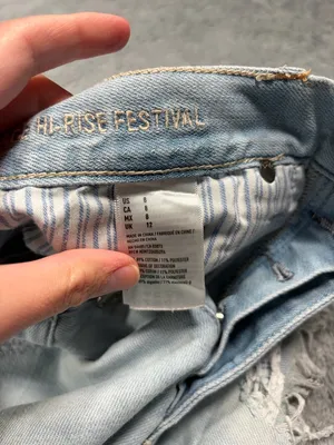 American Eagle vintage hi-rise festival Light Blue Distressed Denim Shorts 8 thumbnail 7