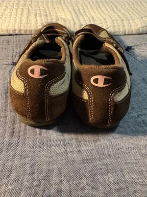 Y2K Vintage Champion Mary Jane’s in pink brown and beige. thumbnail 6