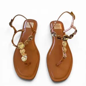 Dolce Vita DV Brown Jorjie Hammered Metal Sandal Size 9 thumbnail 2