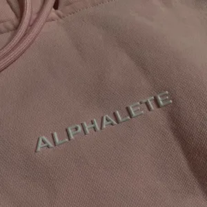ALPHALETE Pink Hoodie Sweatshirt Pullover Drawstring Hood Pockets Size S thumbnail 2