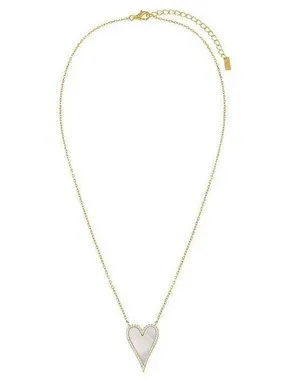 Adina Eden Elongated Pavé Heart Necklace thumbnail 1