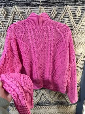 Lucky Brand Cable Zip mock Neck Sweater thumbnail 5