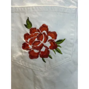Reformation Jeans Pants Women 26 White Floral Embroidered Straight Leg New Denim thumbnail 6