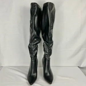Gianni Bini Delilah Black Boots Sz 6 Bow Back Stretch Over-the-Knee New thumbnail 2