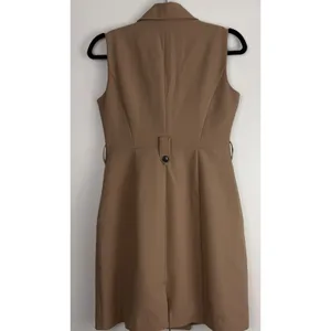 Dorothy Perkins Petite Sleeveless Blazer Dress Camel Tan Double Breasted US‎ 4 thumbnail 2