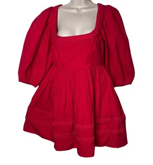 NWT RHODE Red Daya Mini Dress in Popppy sz 12 thumbnail 2