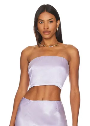 REVOLVE- SNDYS ANGEL Strapless Satin TOP IN LILAC US 8 NWT!!! thumbnail 1