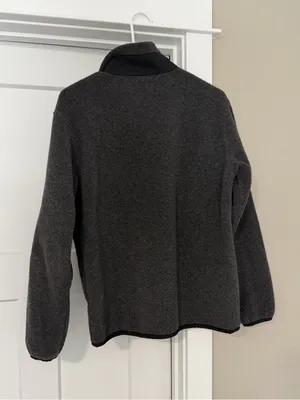 Lands' End Charcoal Gray Full-Zip Sherpa Fleece Jacket thumbnail 4
