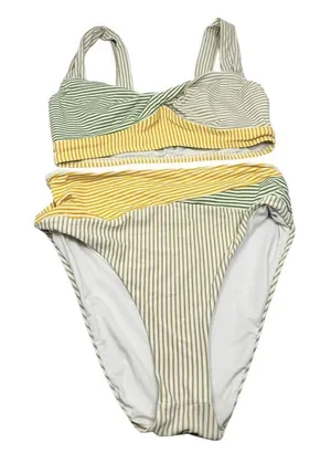 Antonio Melani x The Nat Note High Waist Striped Swim Bikini Top & Bottom Small thumbnail 1