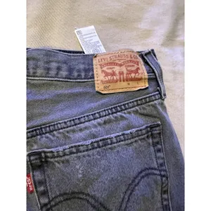 Levi's 501 Shorts Womens W30 Button Fly Frayed Hem Dark Wash Whisker Mid Rise thumbnail 10