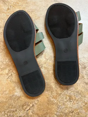 SHEIN Olive Green Braided Slide Slip On Sandals thumbnail 2
