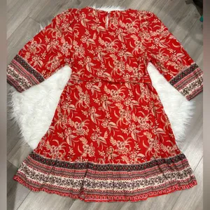 Beach Lunch Lounge Floral Print Dress Women's Size L Boho thumbnail 2
