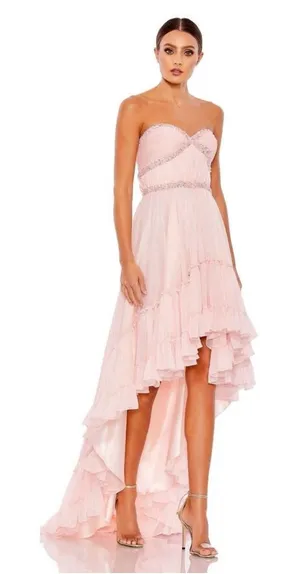 NWT Mac Duggal 68096 Pink Strapless‎ High Low Gown Sz 6 $498 thumbnail 1
