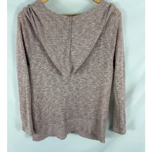 Bobeau Knit V Neck Light Pink Lightweight Hoodie Size Large thumbnail 4