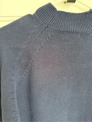 Quince Organic Cotton Navy Mock Neck Sweater‎ Size Small thumbnail 5