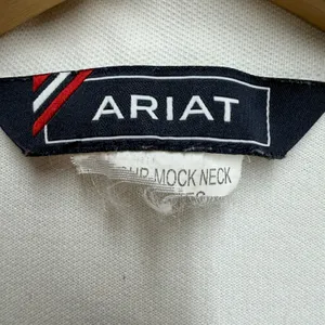 Ariat Womens S White Western Equestrian Preppy Ivy League Long Sleeve Pique Polo thumbnail 4