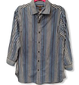 Michael Kors Classic Fit Striped Shirt thumbnail 1