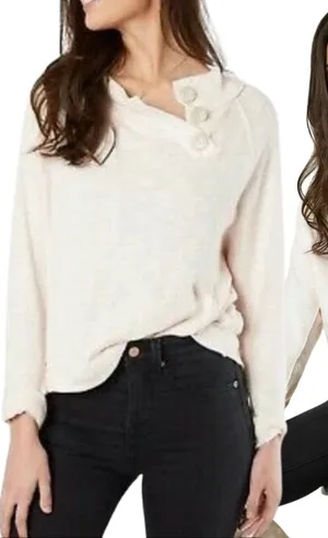 Free People We the Free Don't Forget Me Top Womens Medium Ivory Long Sleeve Boho thumbnail 1