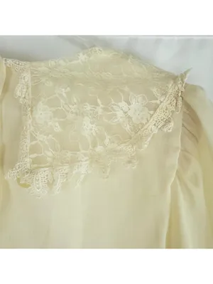 Synergy Vintage Ivory Floral Lace Blouse Womens 6 Small thumbnail 13
