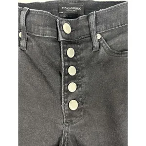 Banana Republic Luxe‎ Sculpt Jeans Women’s 27P Black Crop Flare Button Fly thumbnail 4