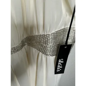 NEW Lulus Dress Womens XL White Sleeveless Silver Waist Embellished Party Formal thumbnail 5